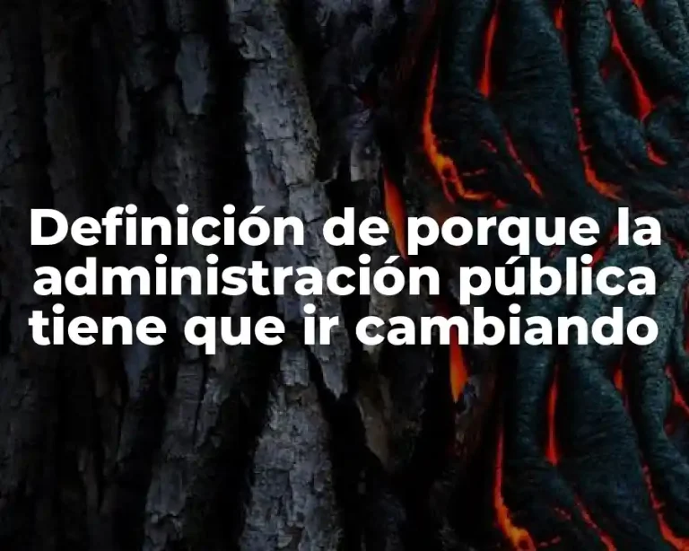 Definición de porque la administración pública tiene que ir cambiando
