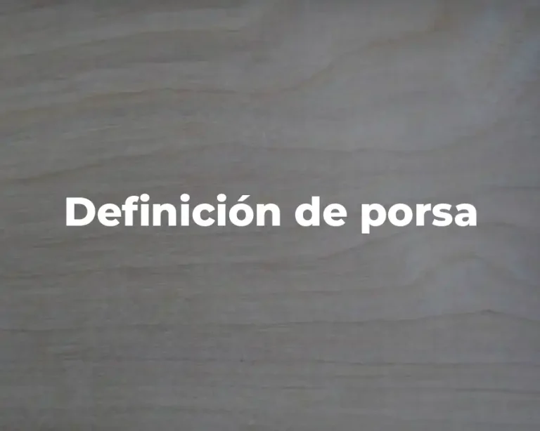 Definición de porsa