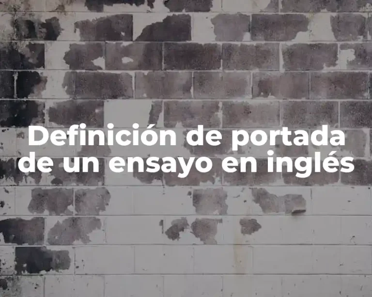 Definición de portada de un ensayo en inglés