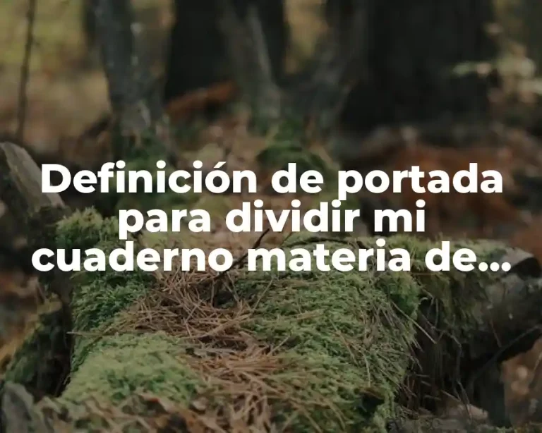 Definición de portada para dividir mi cuaderno materia de ingles