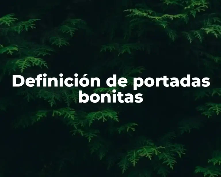 Definición de portadas bonitas