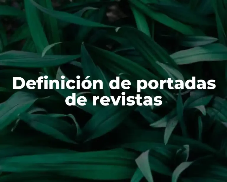 Definición de portadas de revistas