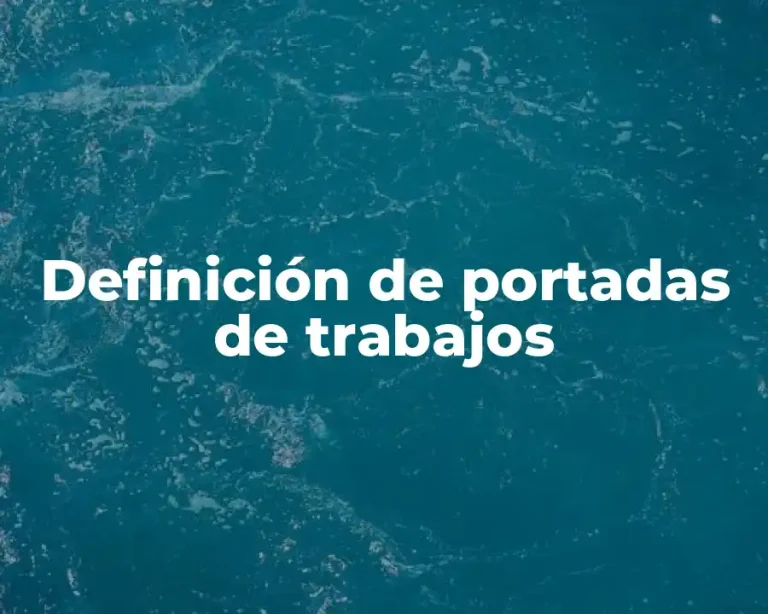 Definición de portadas de trabajos