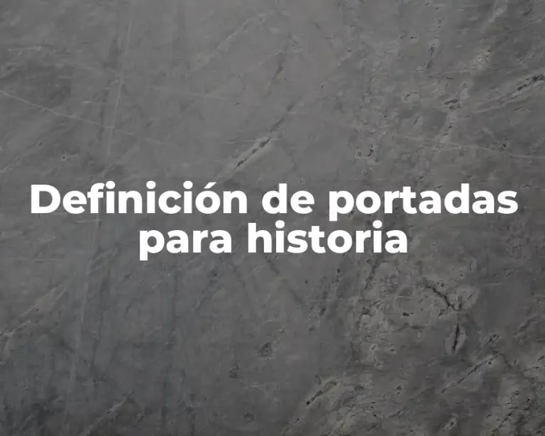 Definición de portadas para historia