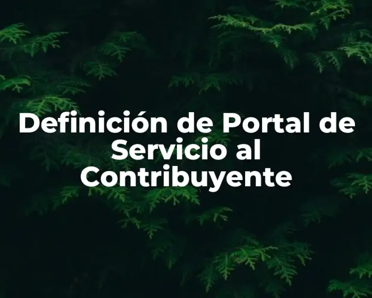 Definición de Portal de Servicio al Contribuyente
