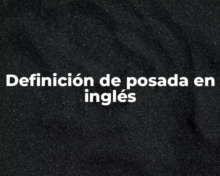 Definición de posada en inglés