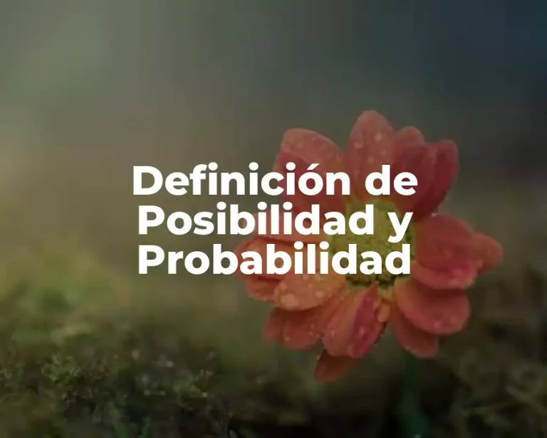 Definición de Posibilidad y Probabilidad