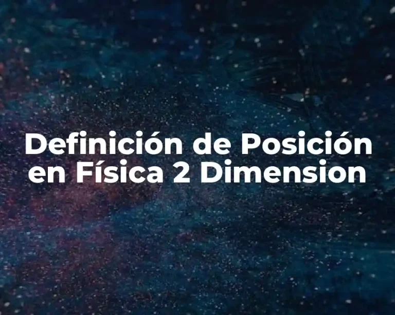 Definición de Posición en Física 2 Dimension