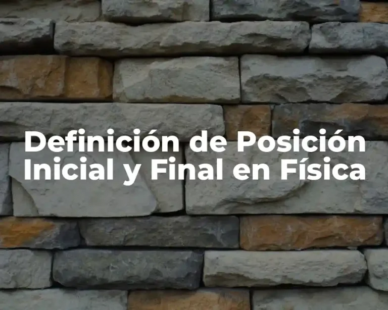 Definición de Posición Inicial y Final en Física