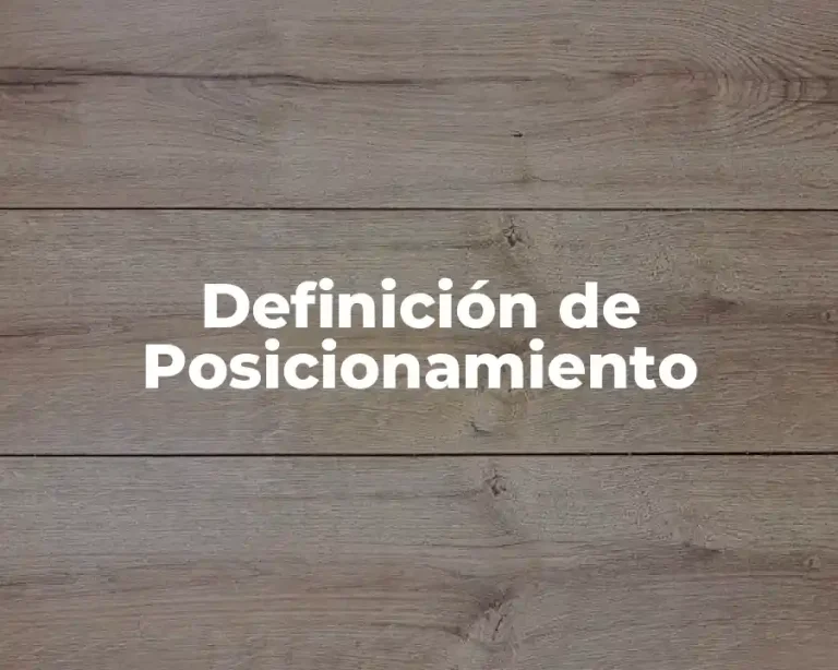 Definición de Posicionamiento