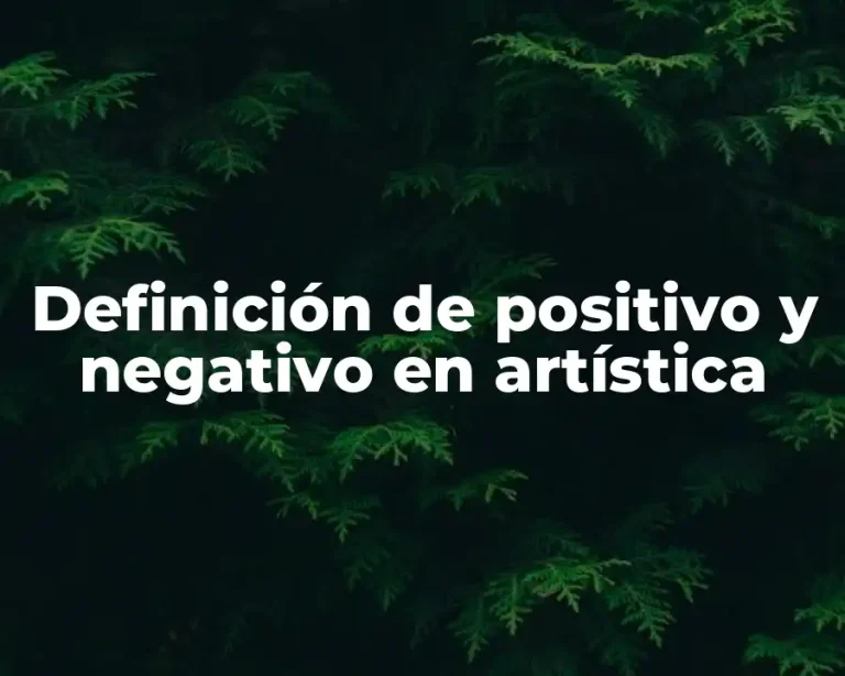 Definición de positivo y negativo en artística