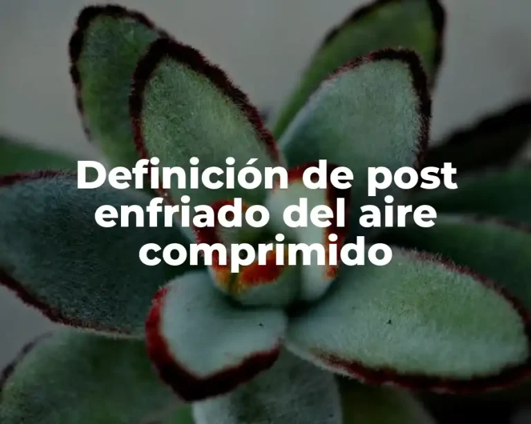 Definición de post enfriado del aire comprimido