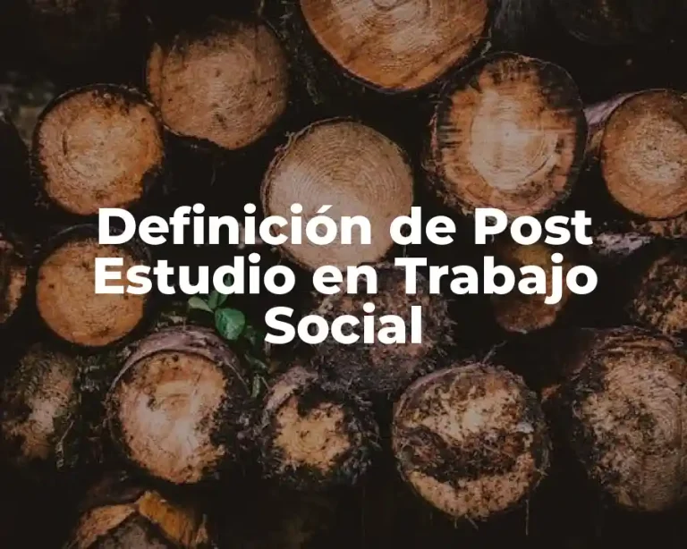 Definición de Post Estudio en Trabajo Social
