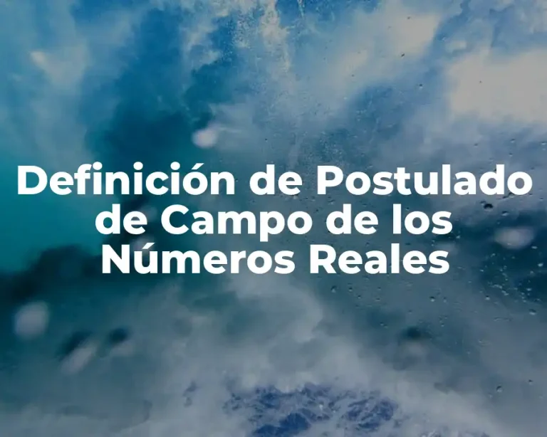 Definición de Postulado de Campo de los Números Reales