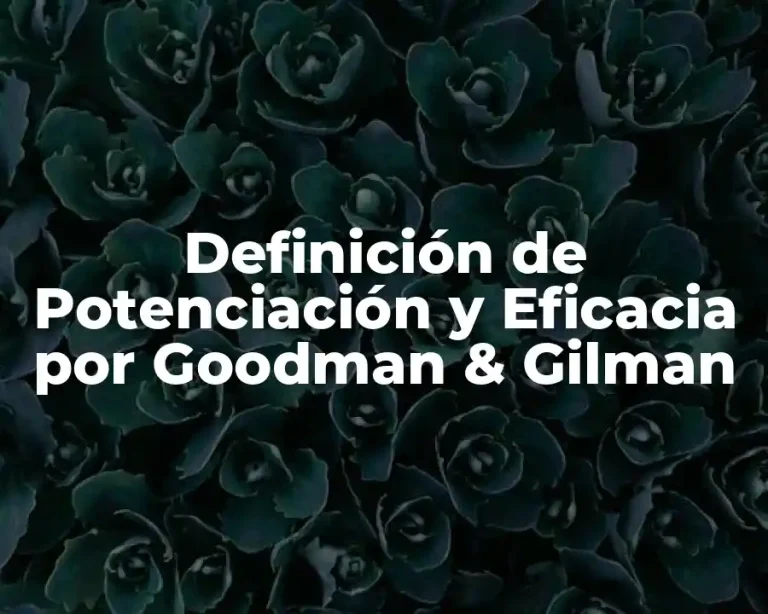 Definición de Potenciación y Eficacia por Goodman & Gilman