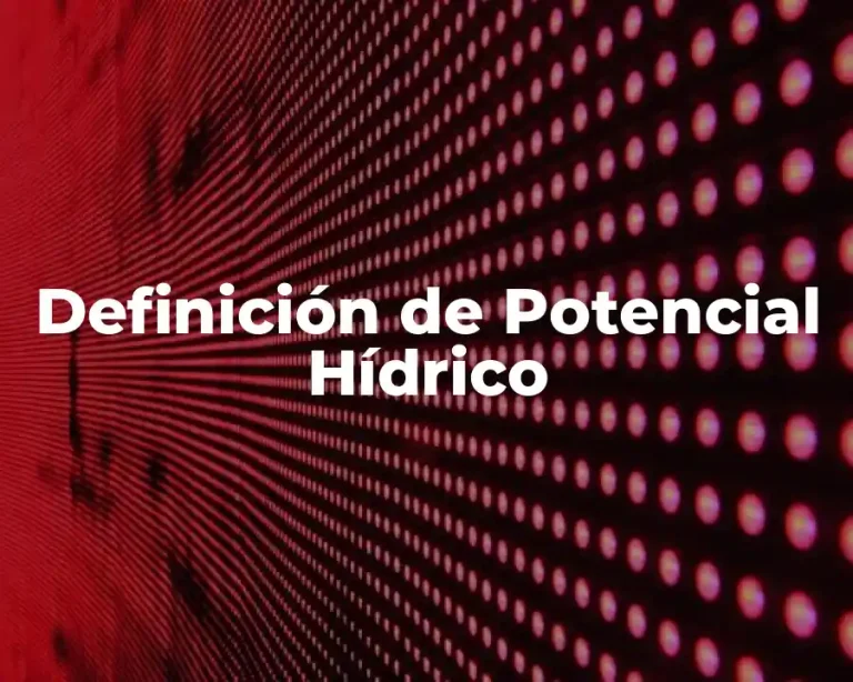 Definición de Potencial Hídrico