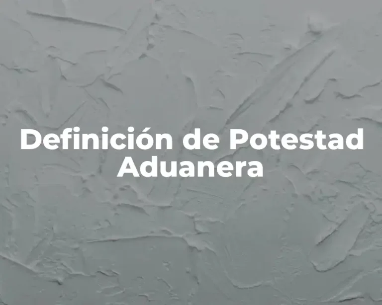 Definición de Potestad Aduanera