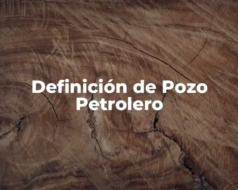Definición de Pozo Petrolero