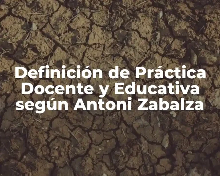 Definición de Práctica Docente y Educativa según Antoni Zabalza
