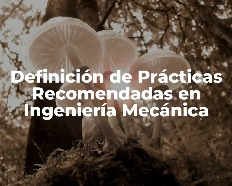 Definición de Prácticas Recomendadas en Ingeniería Mecánica
