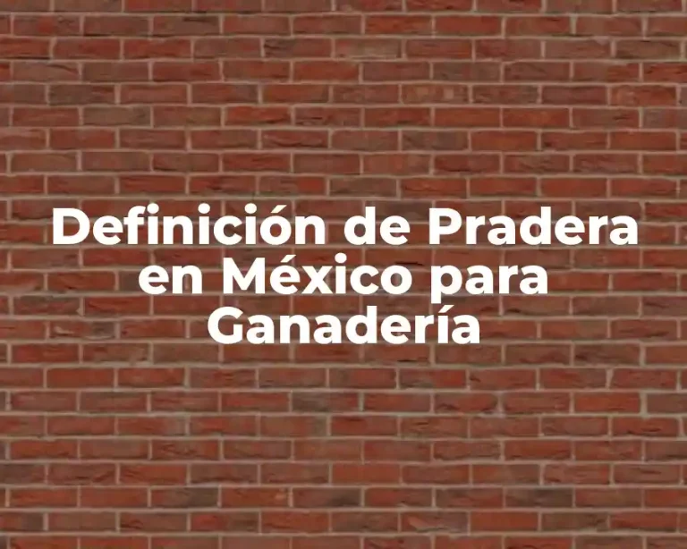 Definición de Pradera en México para Ganadería