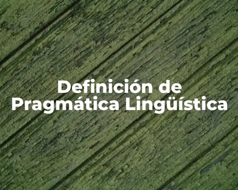 Definición de Pragmática Lingüística