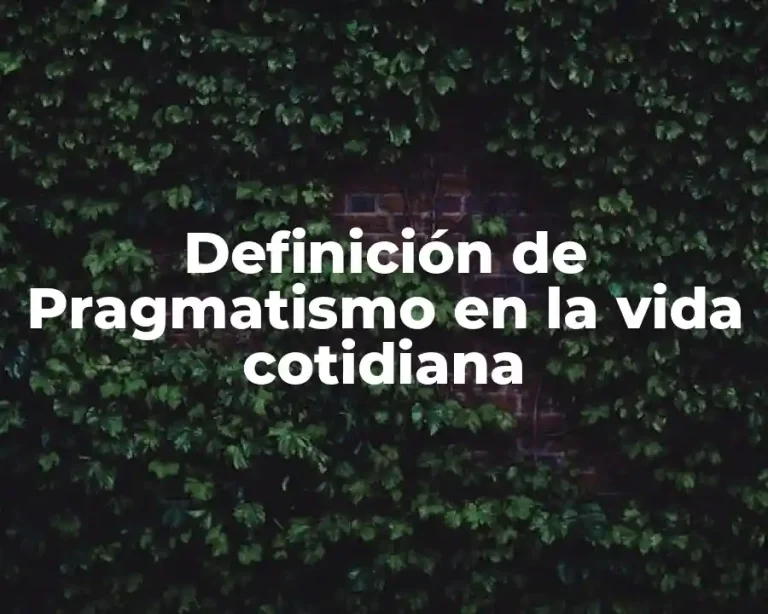 Definición de Pragmatismo en la vida cotidiana