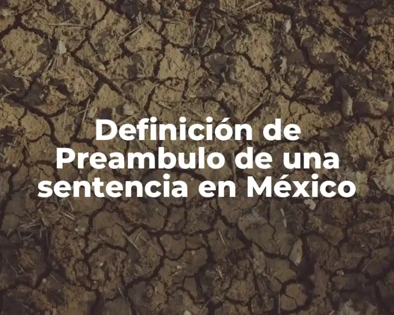 Definición de Preambulo de una sentencia en México