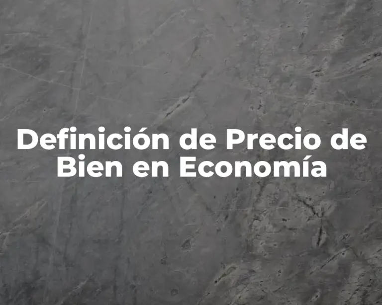 Definición de Precio de Bien en Economía