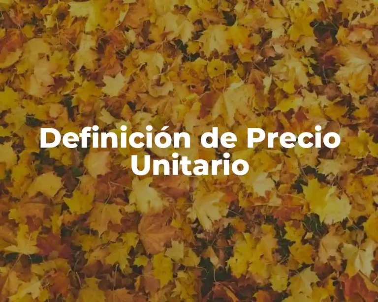 Definición de Precio Unitario
