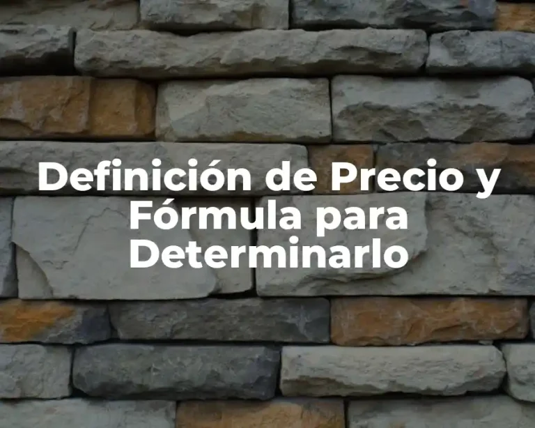 Definición de Precio y Fórmula para Determinarlo