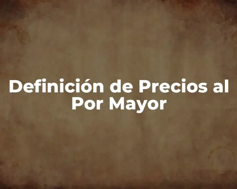 Definición de Precios al Por Mayor