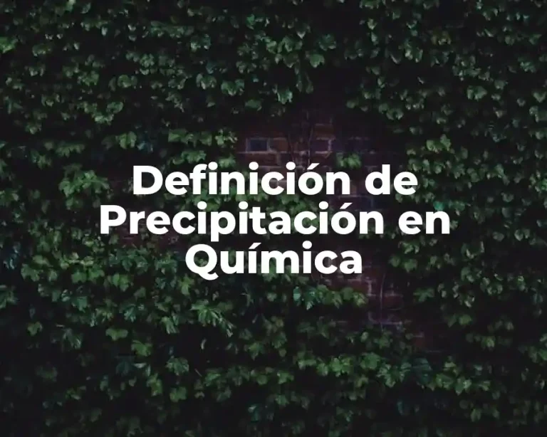 Definición de Precipitación en Química