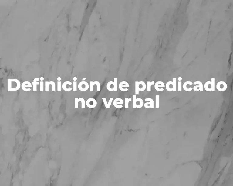 Definición de predicado no verbal