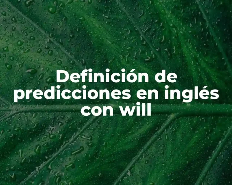 Definición de predicciones en inglés con will