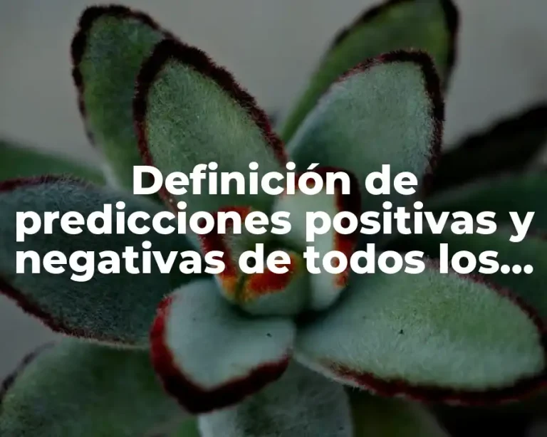 Definición de predicciones positivas y negativas de todos los signos