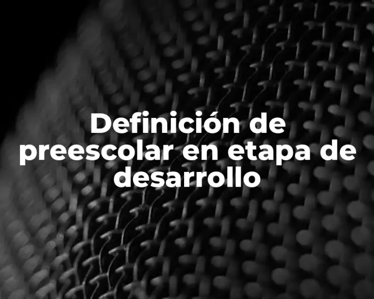 Definición de preescolar en etapa de desarrollo