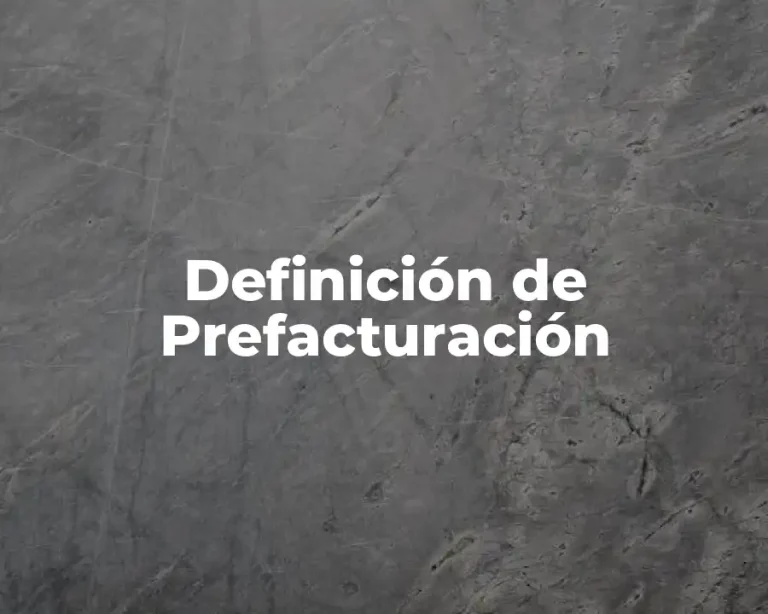 Definición de Prefacturación