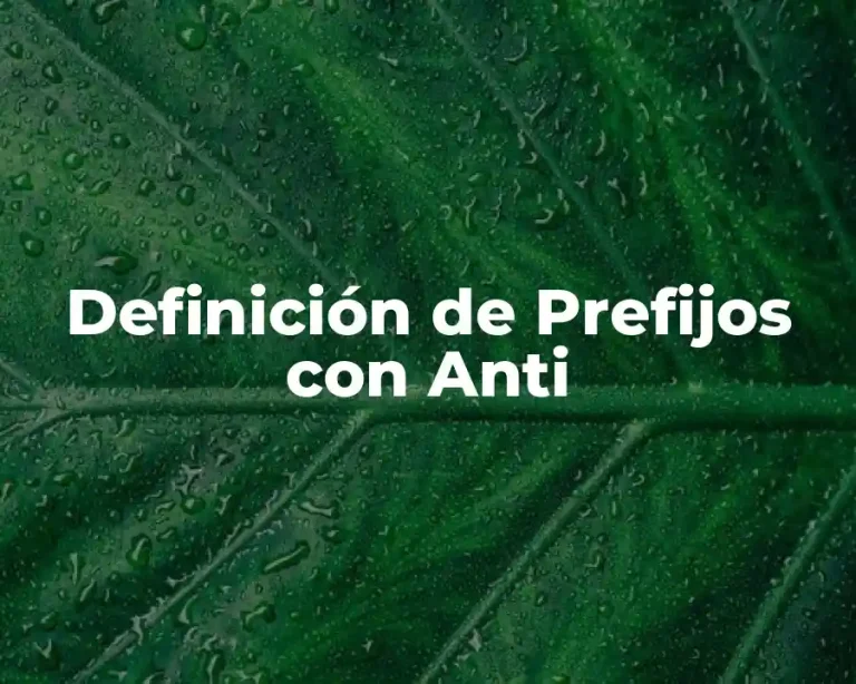 Definición de Prefijos con Anti
