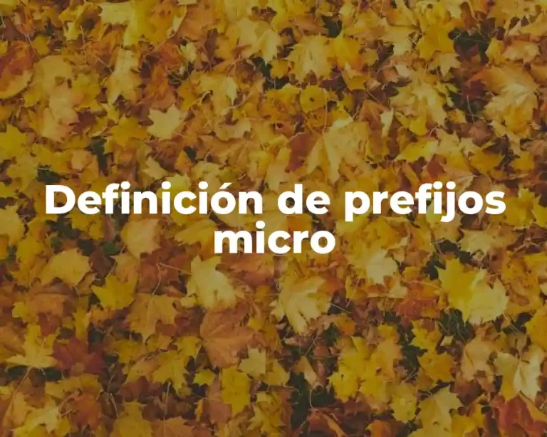 Definición de prefijos micro