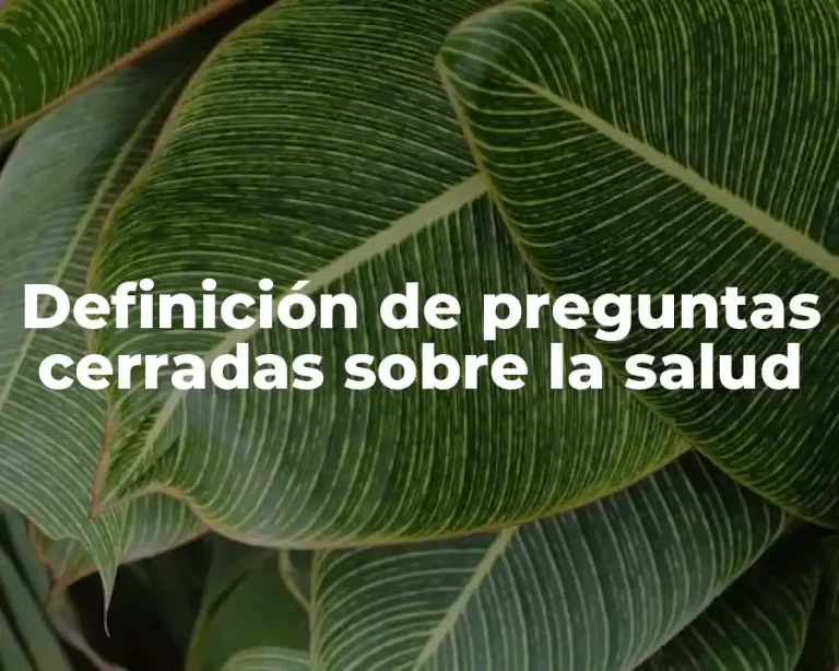 Definición de preguntas cerradas sobre la salud