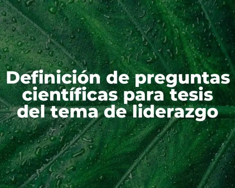 Definición de preguntas científicas para tesis del tema de liderazgo