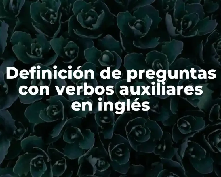 Definición de preguntas con verbos auxiliares en inglés