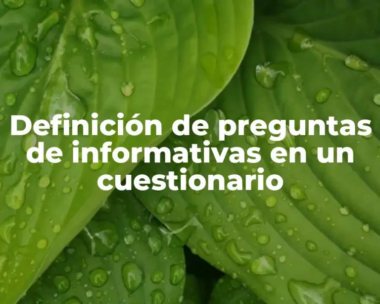 Definición de preguntas de informativas en un cuestionario