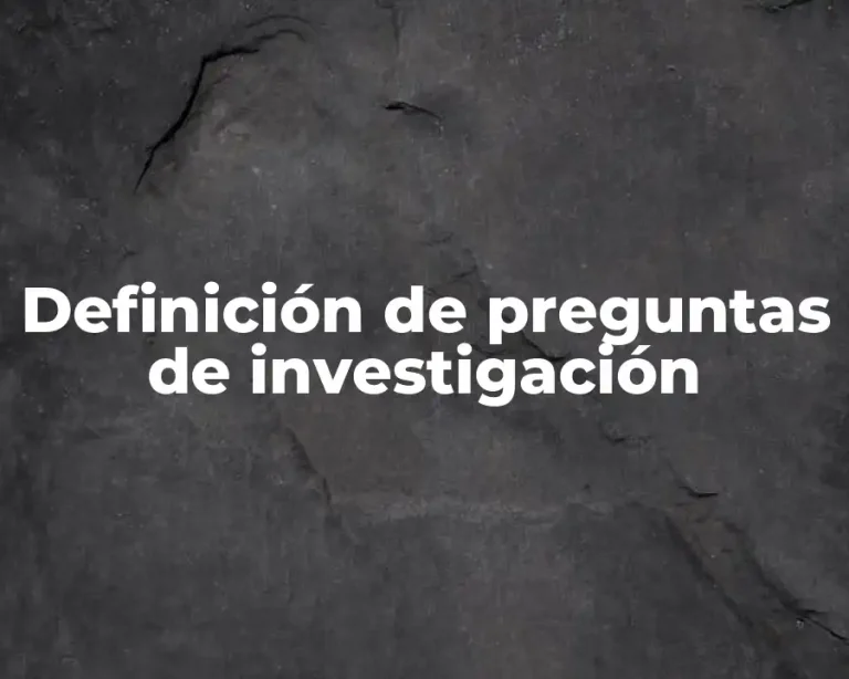Definición de preguntas de investigación
