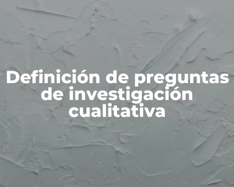 Definición de preguntas de investigación cualitativa