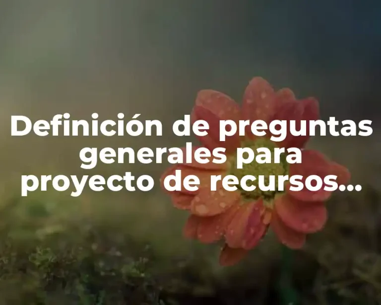 Definición de preguntas generales para proyecto de recursos humanos