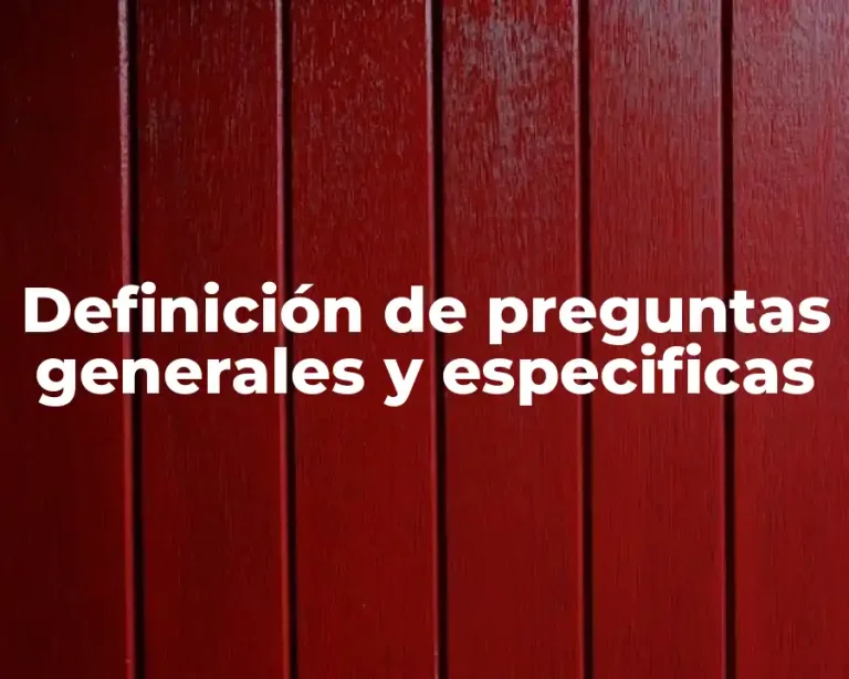 Definición de preguntas generales y especificas