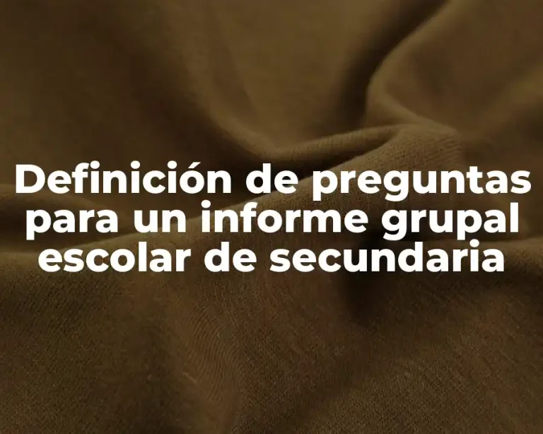 Definición de preguntas para un informe grupal escolar de secundaria