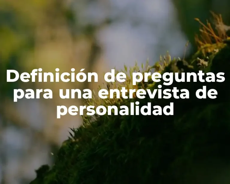 Definición de preguntas para una entrevista de personalidad